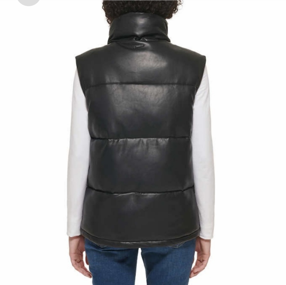 Marc New York Womens' Faux Leather Puffer Vest - Picture 4 of 7